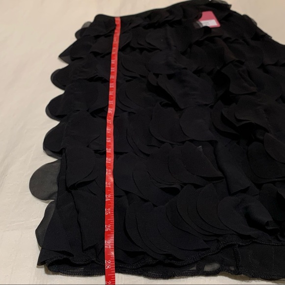 Black tiered petal mid length party skirt by Italian fashion designer. Size S - Picture 4 of 5